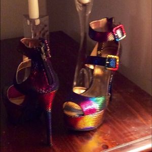 Metallic multi colored FUN AND FEARLESS SHOES