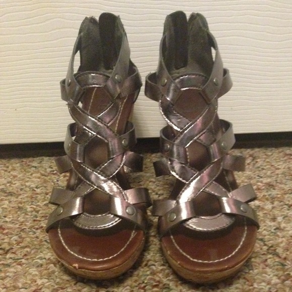 Dolce Vita Pewter cork wedge