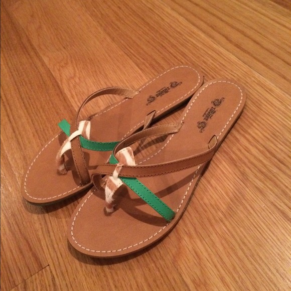 Ninewest leather flip flop size 7