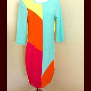 Multi Color Block Dress