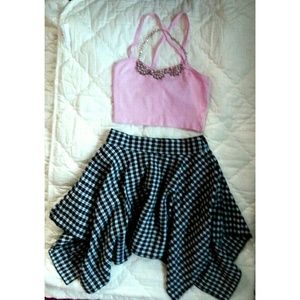 NEW Asymmetric Plaid Skirt