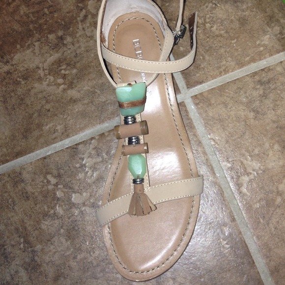 SOLD -- tan wedge sandal - Picture 1 of 2
