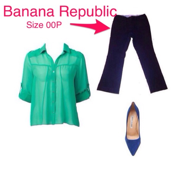 Banana Republic Sloan Navy Cropped Pants Size 00P
