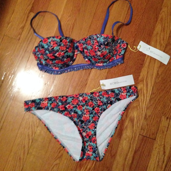 BCBG NWT Floral Swimsuit Size L