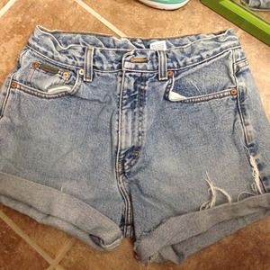High waisted Calvin Klein cutoff shorts