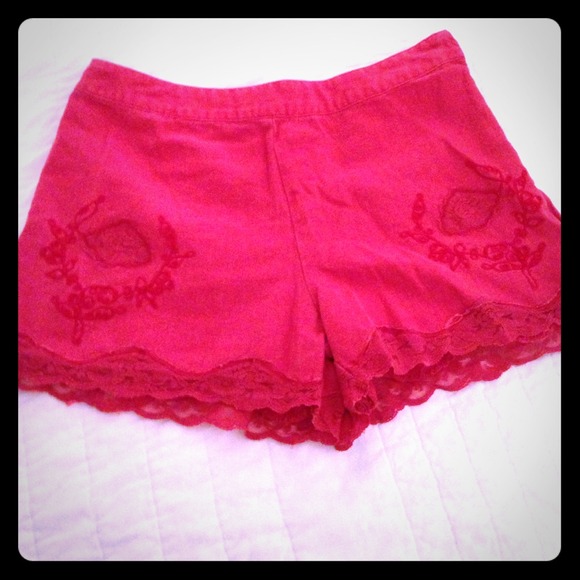 Free People Lace Trim Shorts