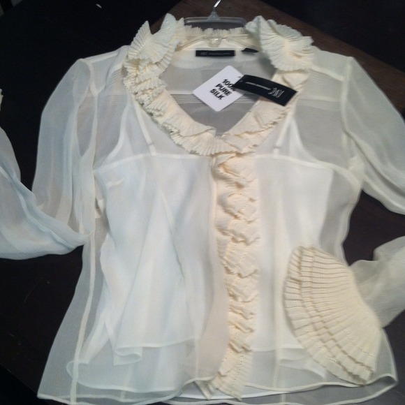 Cream silk blouse