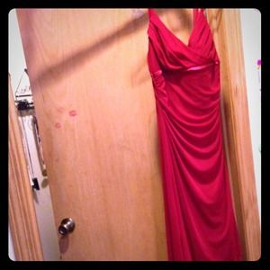 Red slim long dress!!<3
