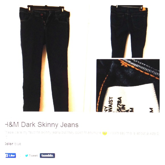H&m dark skinny jeans