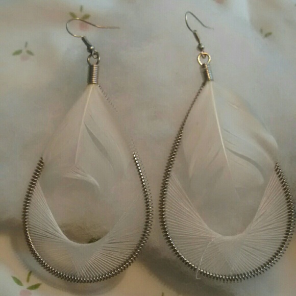 White feather earrings!