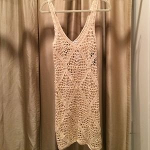 Tan crochet bathing suit cover up size small