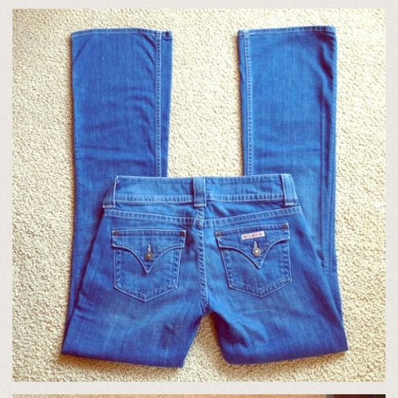 Hudson light wash jeans.