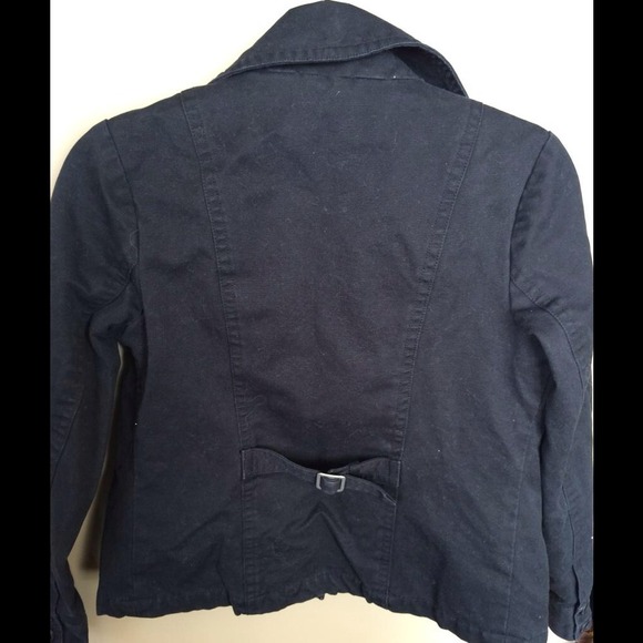 Sleek black jean-like jacket. - Picture 2 of 4