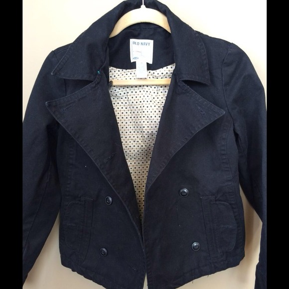 Sleek black jean-like jacket. - Picture 3 of 4