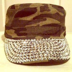 Studded Silver Camouflage adjustable cap