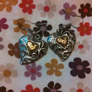 Silver and gold colored earrings!