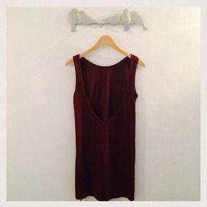 American apparel deep v back cotton dress