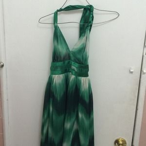 Fun Flirty Summer Party Halter Dress In Green