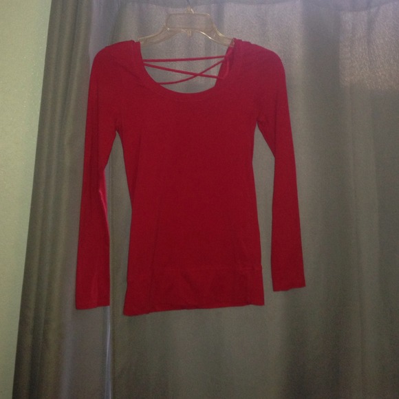 Red long sleeve tee
