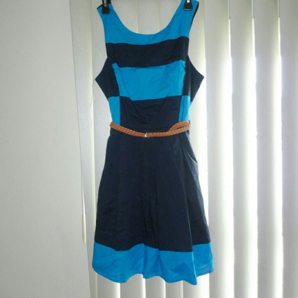 ??2 x HP 7/13/7/27 ?? Color Block A-Line Dress - Picture 2 of 4