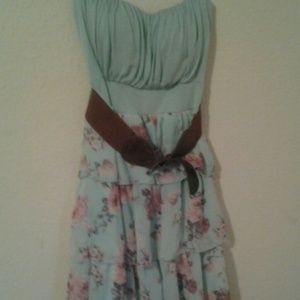 Strapless floral dress