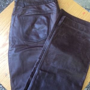 Real leather pants