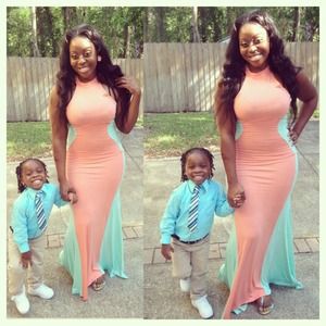 Coral and mint dress!!