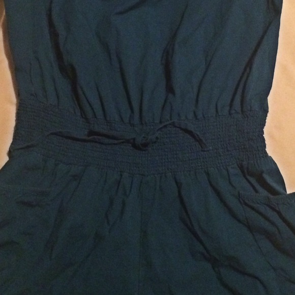 Teal strapless shorts romper. - Picture 3 of 3