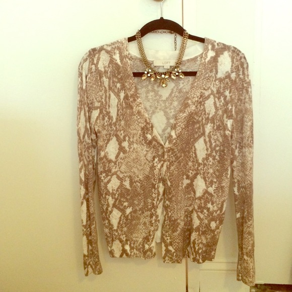 Snakeskin print button down cardigan