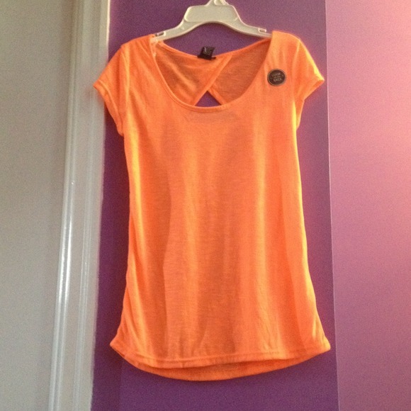 Orange cross back tee
