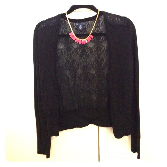 Black lace cardigan