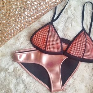 triangl Swim - TRIANGL rose gold neoprene bikini triangl Swim - TRIANGL rose gold neoprene bikini