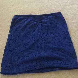 Blue Lacey Tube top