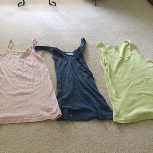 Blue pink and yellow tanks