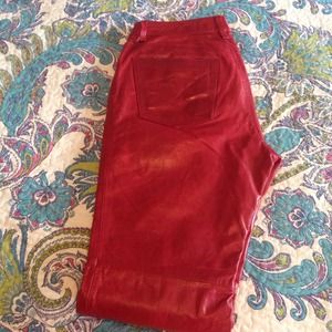 Red leather  Gap pants.