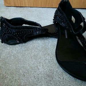 Black beaded Chinese Laundry Sandals