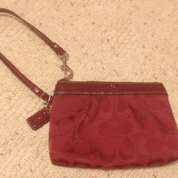 Maroon Coach Wristlet