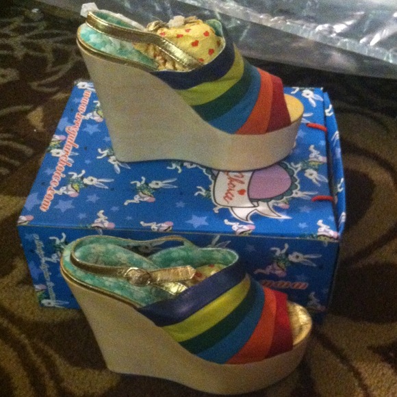 Irregular Choice Rainbow wedge sandal