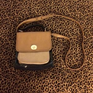 Christian Siriano navy/tan purse