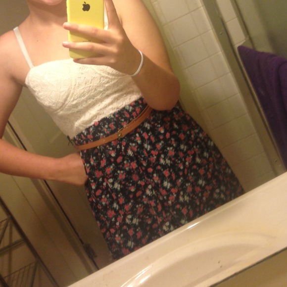 strapless flower dress