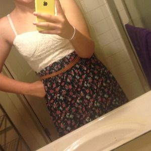 strapless flower dress