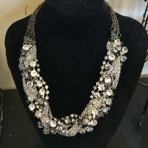 Silver rhinestone necklace