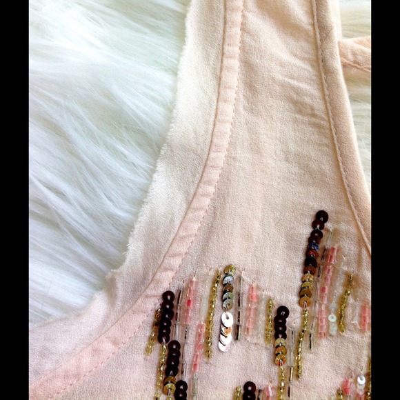 πHOST PICK x 2! Free People gauzy beaded top - Picture 2 of 4