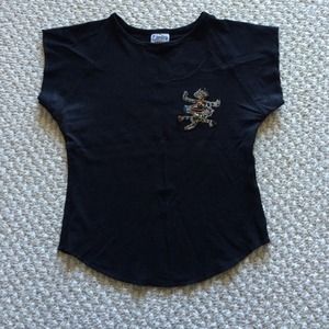 Elegant black designer top from Russia! XS