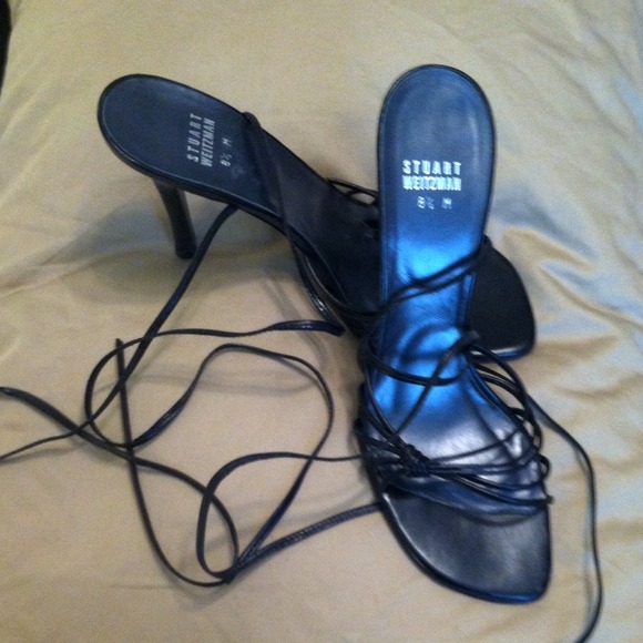 Stuart Weitzman black strappy sandals