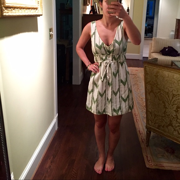 Green and white Chevron Dress - Picture 4 of 4