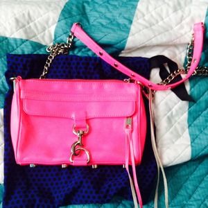 Neon Pink Rebecca Minkoff mini mac