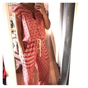 Forever 21 Red Floral Pantsuit