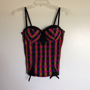 Plaid bustier top