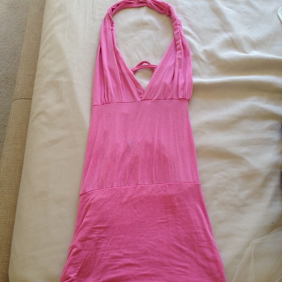 Pink halter dress